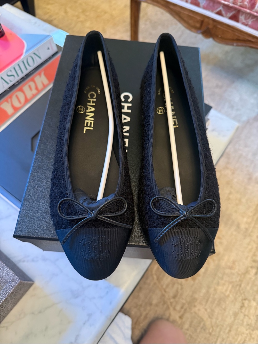 CHANEL Black Tweed 38.5